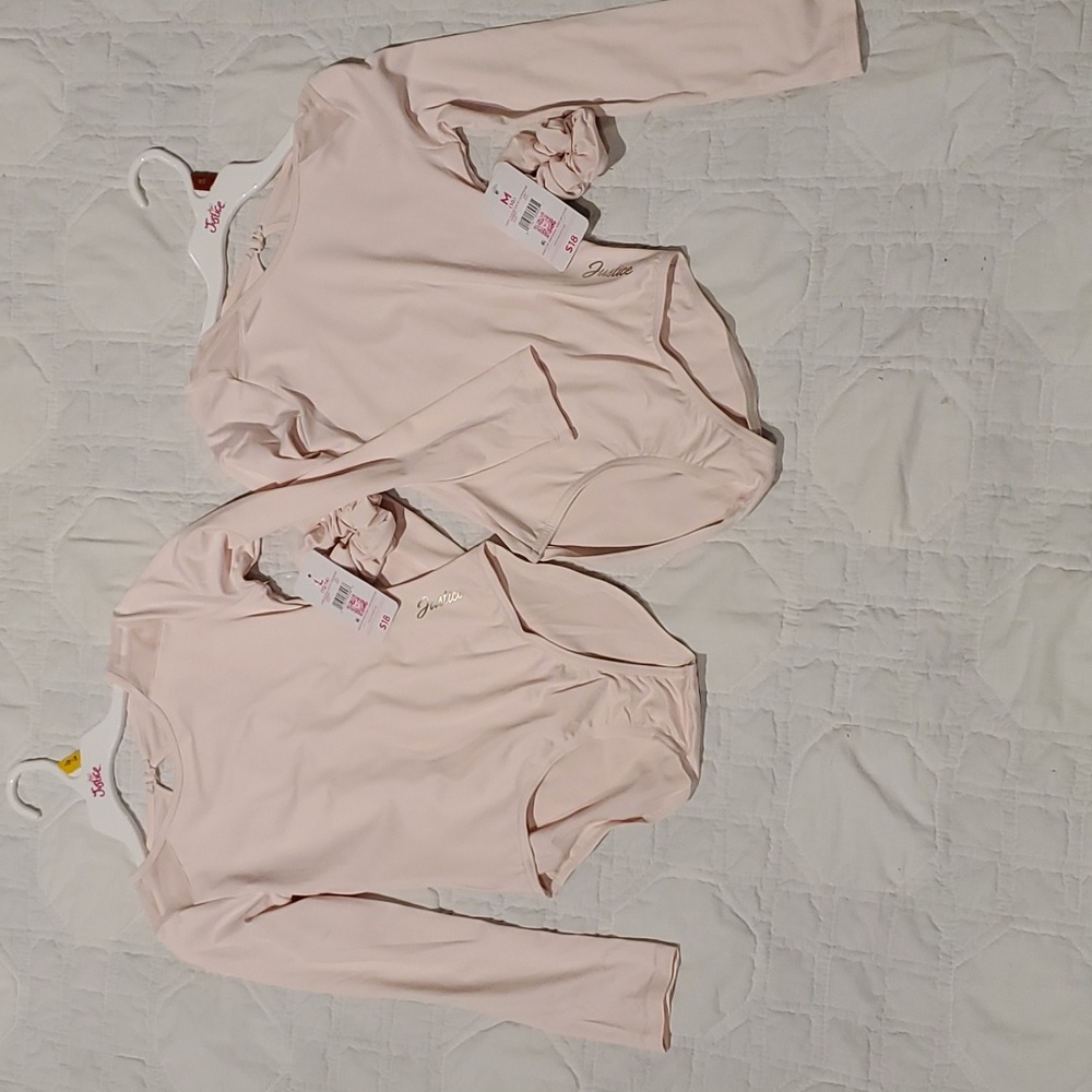 2-NWT Justice long sleeve dance and gymnastics leotards